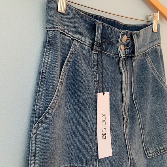 Joe’s Jeans The Blake Utility Ultra High Rise Raw Hem Crop Wide Leg Jeans 27 💙 - Picture 2 of 8